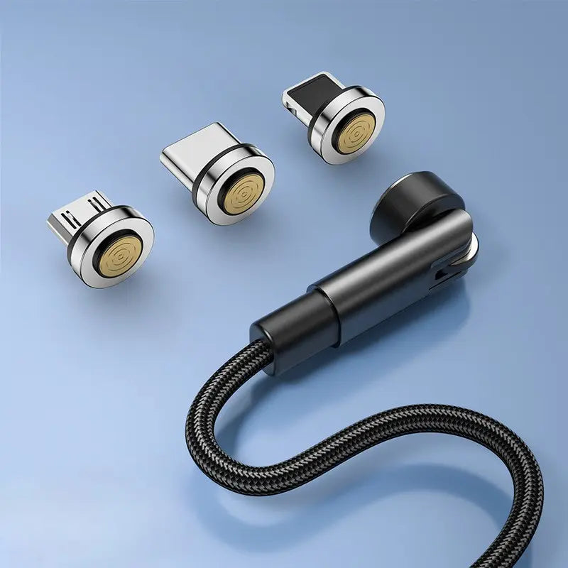 Fast Charging Rotating Magnetic Charging Cable, 7-Pin 3-In-1 Magnetic Phone Data Transfer Cable, Universal Phone Accessories Smartphone Electronic Cellphone Charger