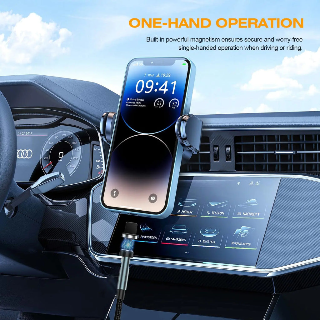 Fast Charging Rotating Magnetic Charging Cable, 7-Pin 3-In-1 Magnetic Phone Data Transfer Cable, Universal Phone Accessories Smartphone Electronic Cellphone Charger